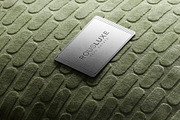 Logo Mockup Metal Card on Fabric, a Product Mockup by Asylab (Thumbnail 1 of 5)