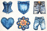 Vintage Denim Sublimation Clipart, an Illustration by Rose Art (Thumbnail 4 of 4)