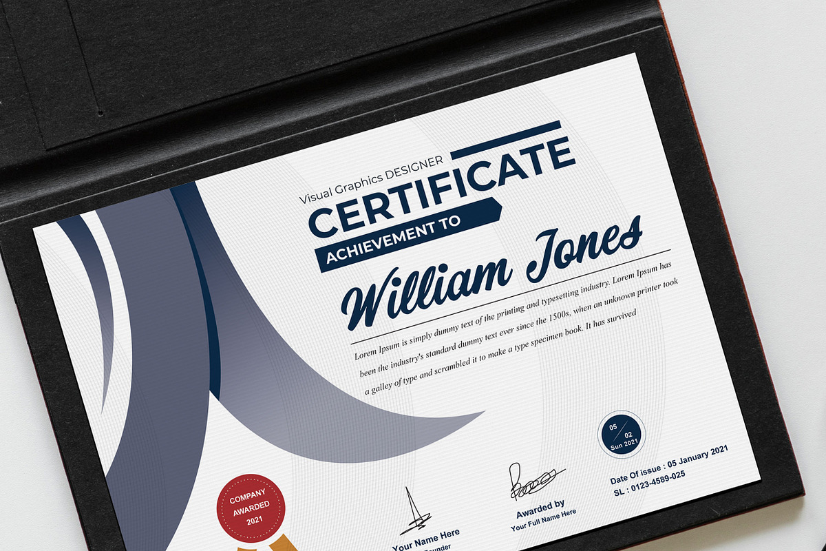 Certificate Template Design, a Stationery Template by MightyDesign (Photo 4 of 4)