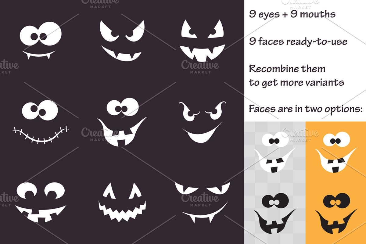 Halloween faces, ghosts and pumpkins, a Graphic by InkySplash (Photo 2 of 4)