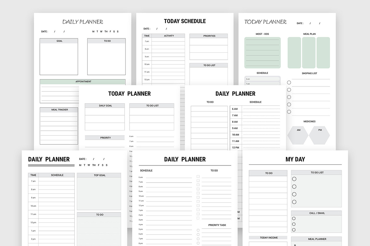 Daily Weekly Monthly Planner Bundle, a Stationery Template by ROJI CREATOR (Photo 5 of 12)