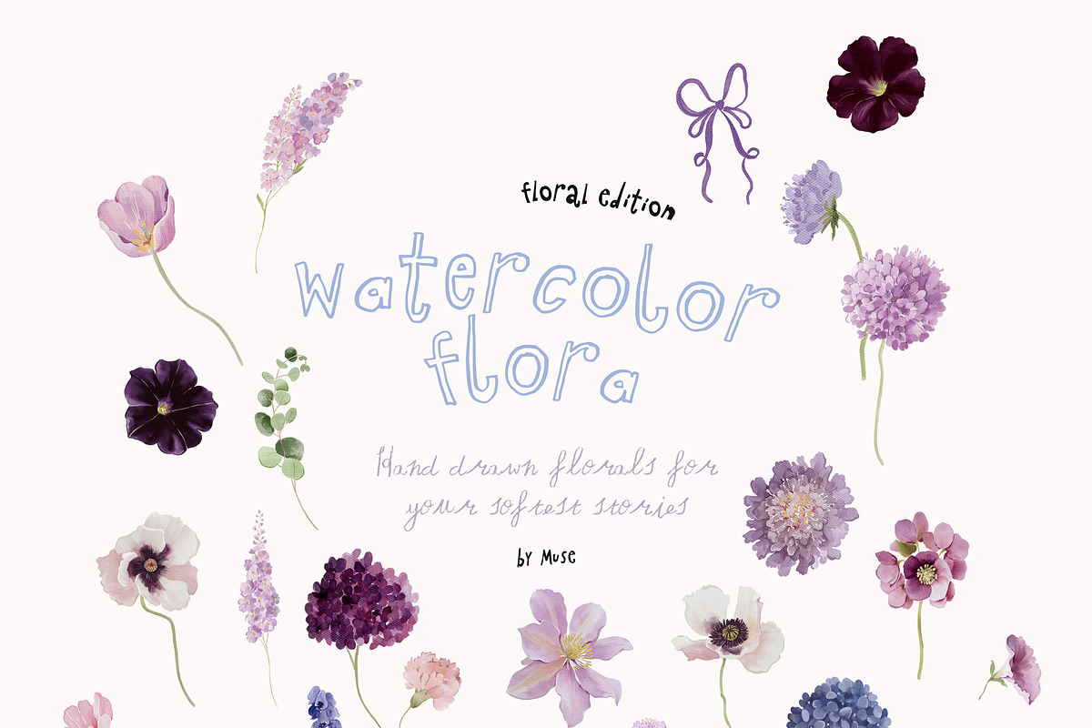 Midnight Botanica - Purple Flowers, a Decorative Illustration by Muse Artist (Photo 5 of 12)
