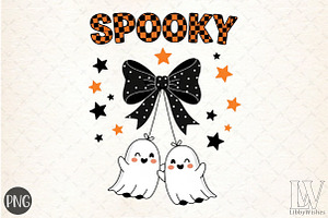 Coquette Halloween Spooky Ghost Cher, an Illustration by Libby Wishes