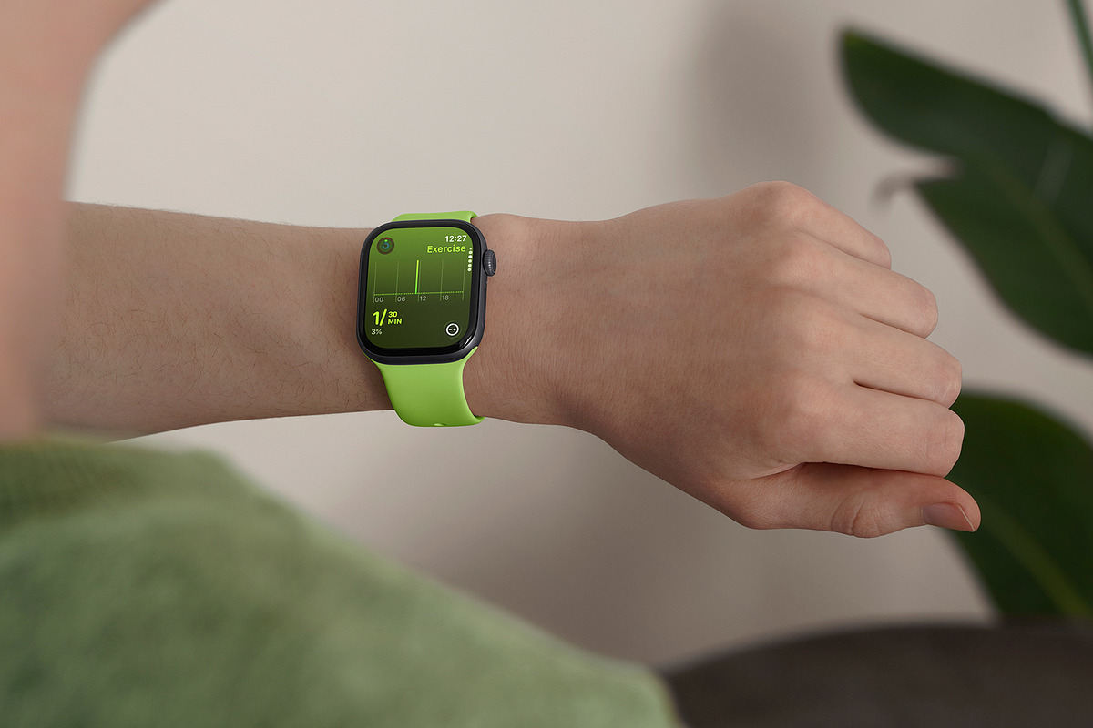 24 Watch Series 11 in Hand Mockups, a Wearable Device Mockup by Asylab (Photo 105 of 107)