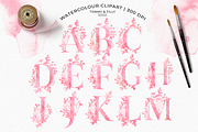Watercolour Floral Alphabet Clipart, an Illustration by Tommy & Tilly Design (Thumbnail 2 of 6)