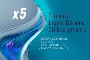 5 Abstract Turquoise 3D Backgrounds