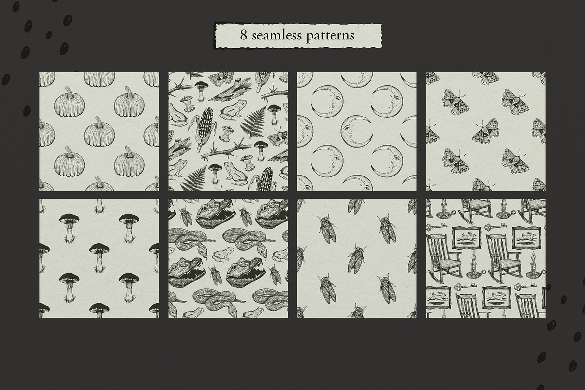 Southern Gothic Graphic Set, a Seasonal Illustration by Valerie (Photo 5 of 8)