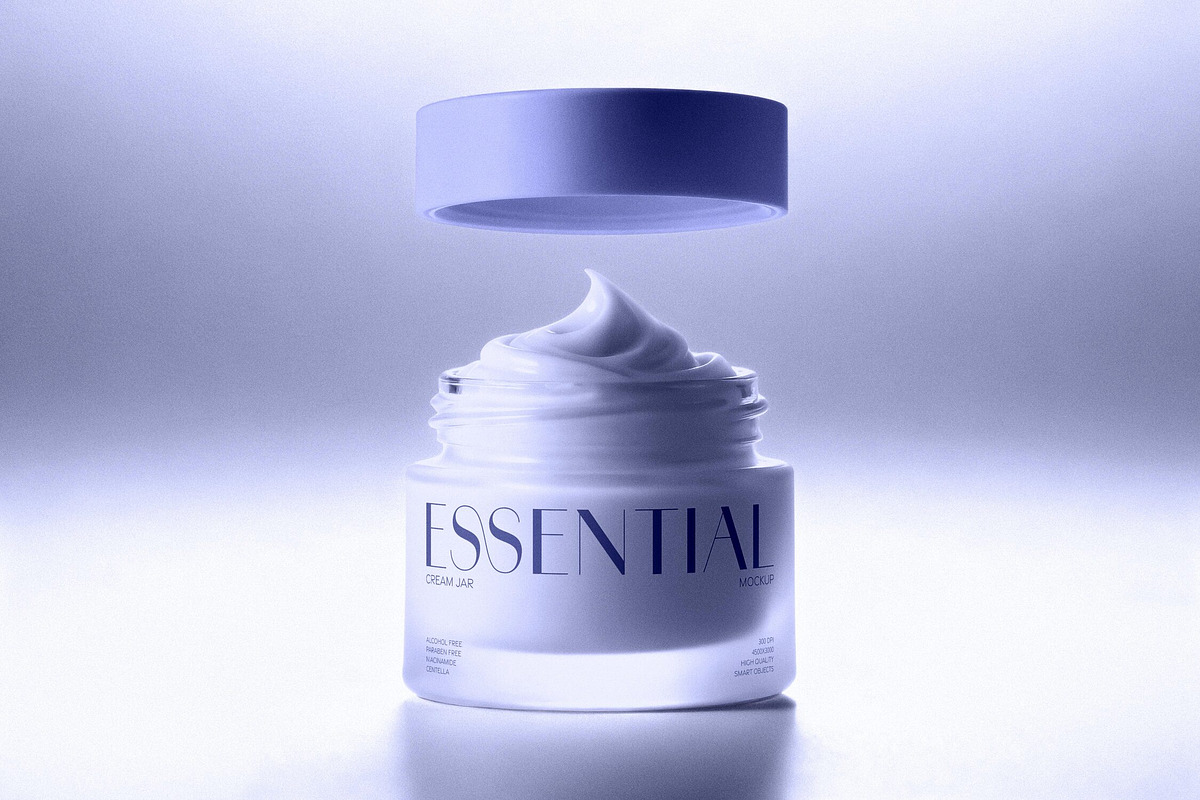 Cosmetic Jar Mockup with Lid, a Product Mockup by Design Squad (Photo 1 of 4)