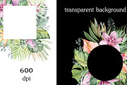 FLAMINGO & FLOWERS  tropical set, a Decorative Illustration by LenArt (Thumbnail 10 of 18)