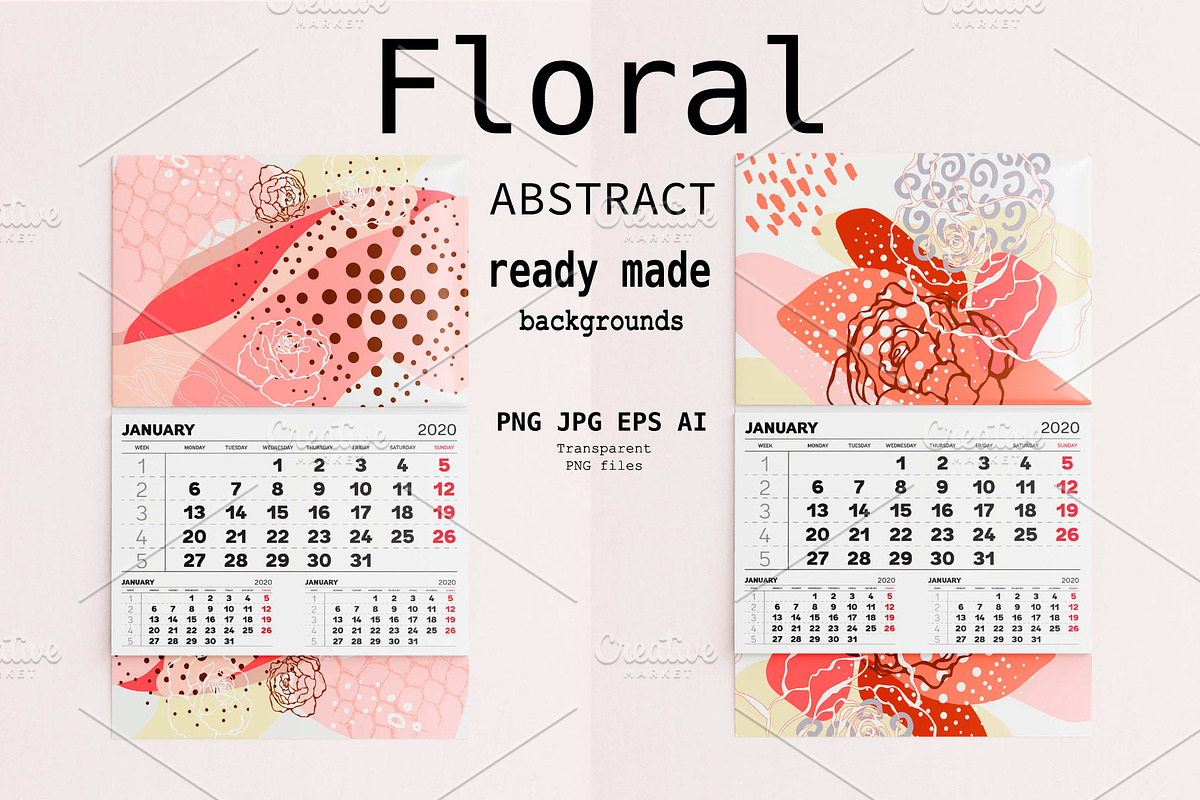 Abstract Floral backgrounds preview 7