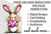 Cute Funny bunny Valentine's Day Cli, an Illustration by Daily.Designs (Thumbnail 2 of 5)