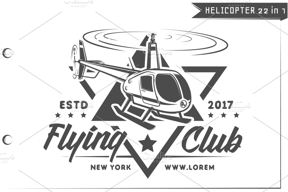 22 in 1 Helicopter emblems and logo, a Technology Illustration by Hadanello88 (Photo 2 of 4)