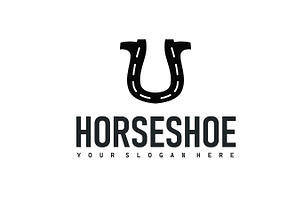 Horseshoe logo with minimalist black, a Branding & Logo Template by Maylianaw28