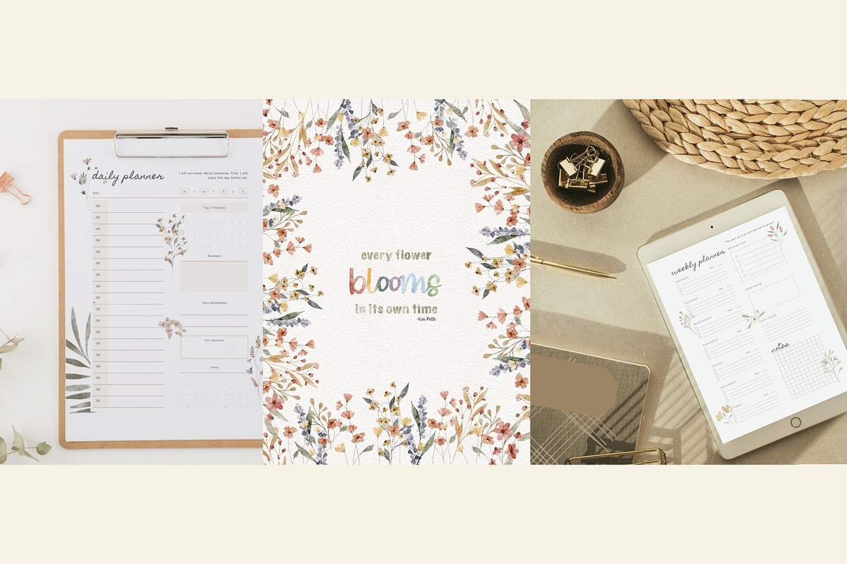Digital Planner - Undated Planner, an Illustration by Sweet As April (Photo 4 of 10)