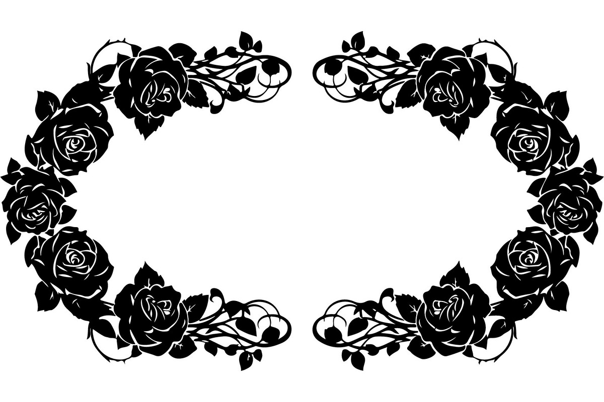 Floral HeartWreath Black Silhouet, a Person Illustration by Designer_Momina (Photo 19 of 20)