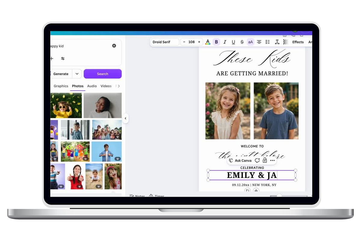 These Kids Are Getting Married.Canva, an Invitation Template by Arfis (Photo 2 of 10)