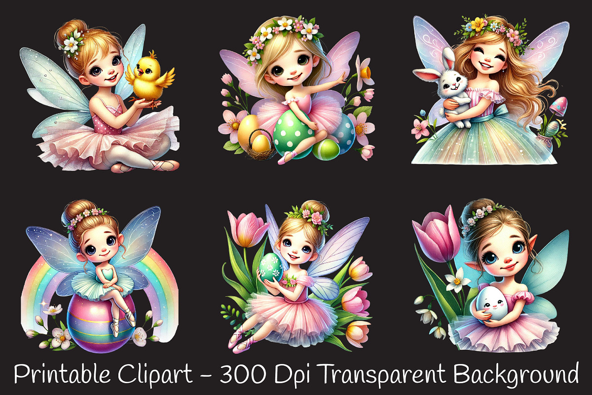 Easter ballerina fairy sublimation, an Illustration by RobertsArt (Photo 6 of 7)