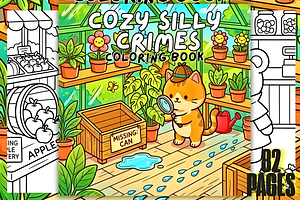Cozy Silly Crimes Coloring Book, a Decorative Illustration by Design Station