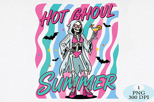 Cute Halloween Hot Ghoul Summer PNG, a Seasonal Illustration by Daily.Designs