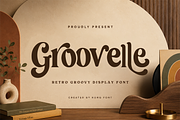 Groovelle - Retro Groovy DisplayFont, a Serif Font by overlaytemplates (Thumbnail 1 of 5)