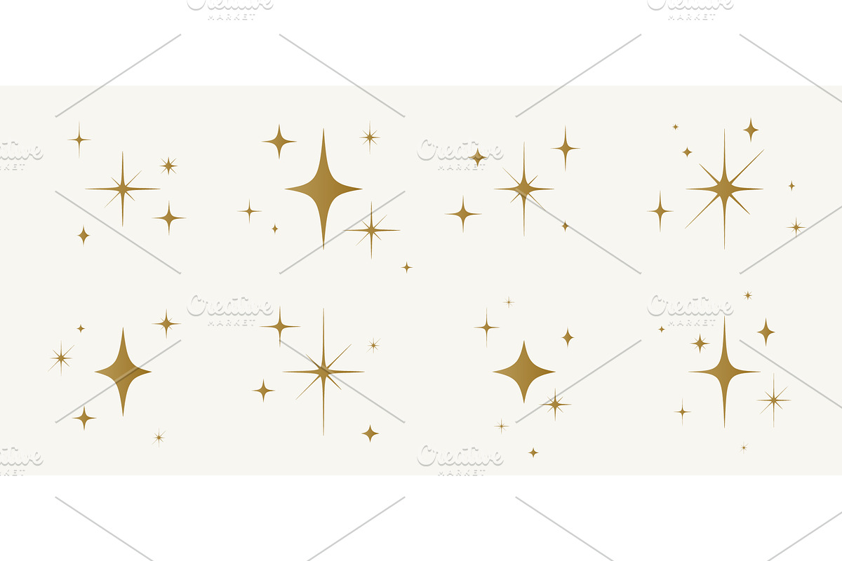 Stars set, sparkle icons collection, an Object Illustration by Foxys Graphic