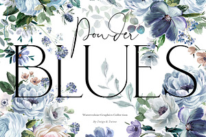 Blue Watercolor Flowers