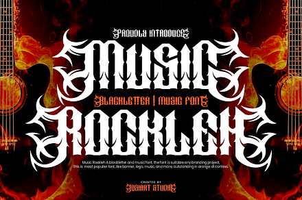 Music Rockleh - Music Font, a Blackletter Font by Iqsiart Studio