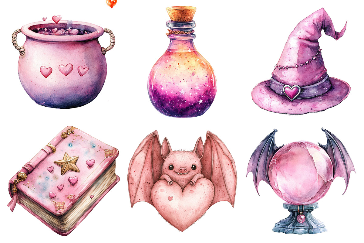 Charm Pink Halloween Clipart, an Illustration by Daily.Designs (Photo 4 of 5)