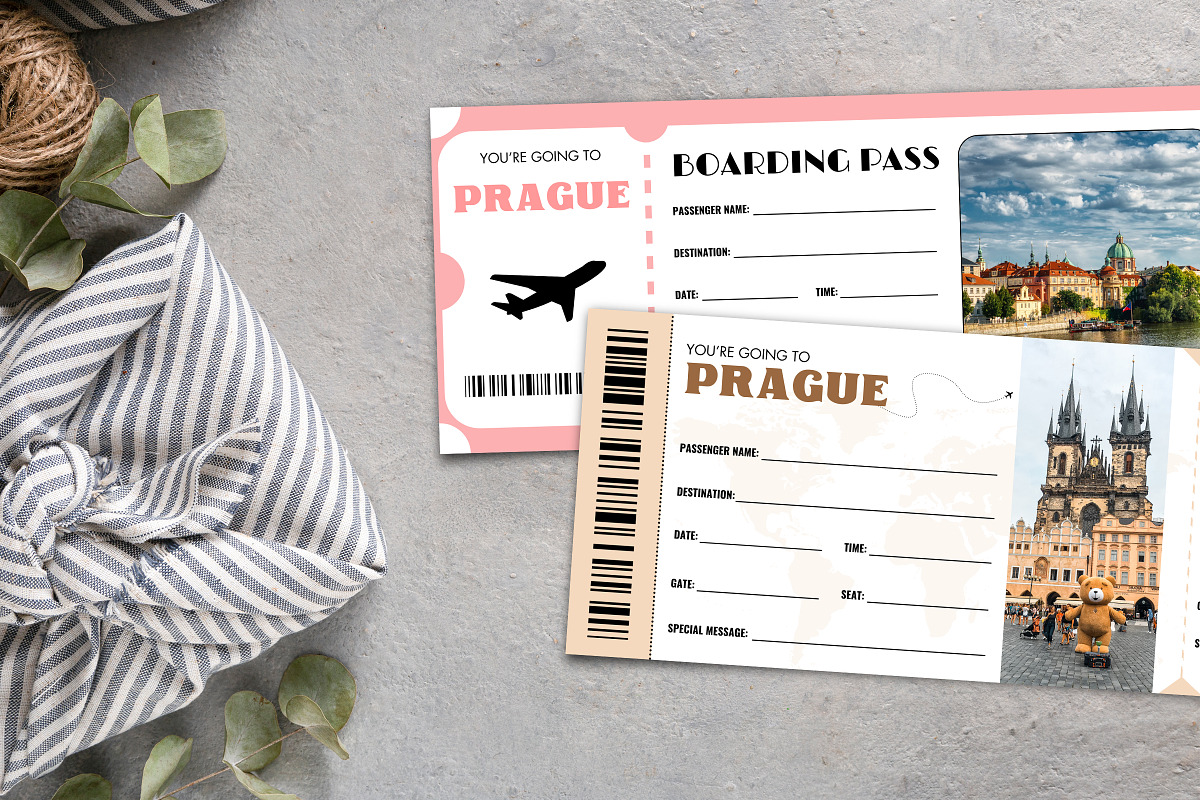 Prague Trip Surprise Gift Ticket, a Design Template by Snapybiz (Photo 7 of 10)