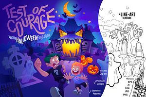Test of Courage - Vector Halloween, a Graphic by Ekaterina Glazkova