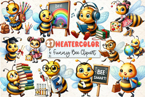 Back to School Bee Sublimation Clipa, a Seasonal Illustration by Rose Art