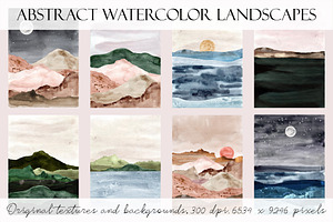 Abstract Watercolor Landscape Prints