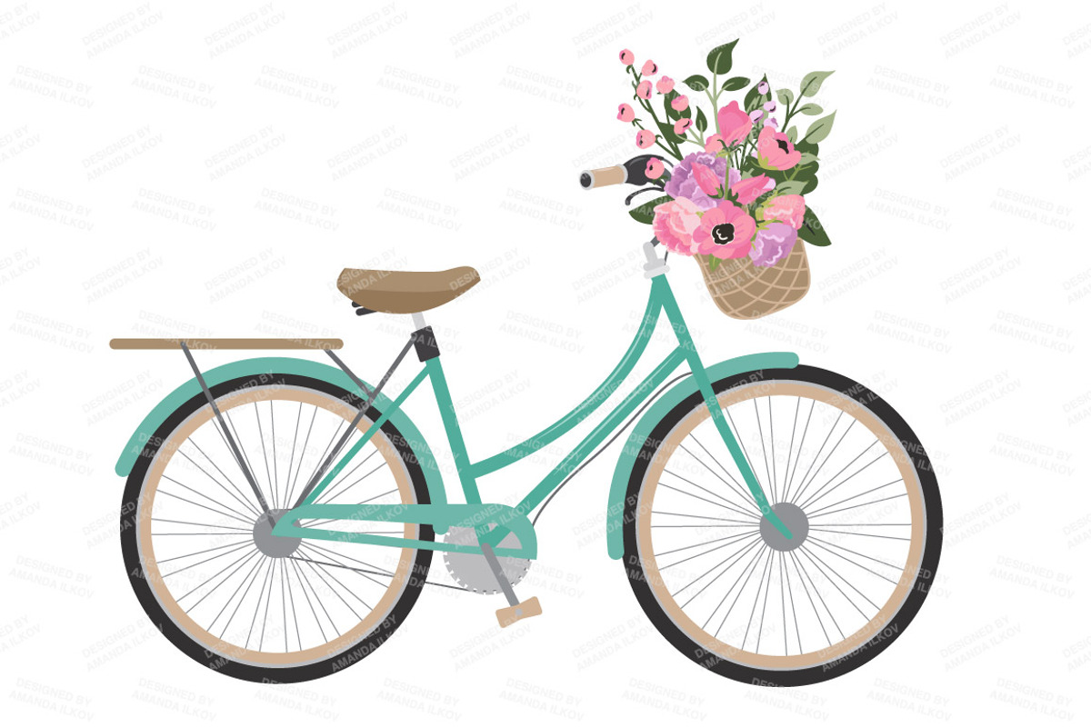 Garden Party Floral Bicycle & Extras, an Illustration by Amanda Ilkov (Photo 3 of 5)