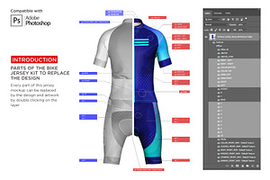 3d Mens Cycling Jersey Kit Fullzip