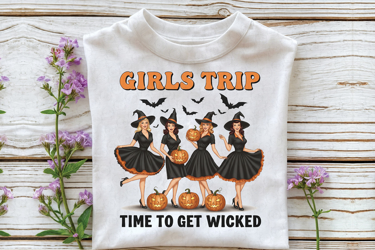 Girls Trip Halloween Salem Witch Ret, an Illustration by Craft Nest (Photo 3 of 6)