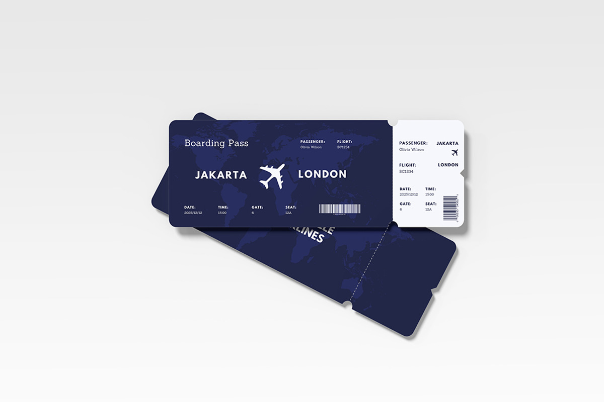 Airlines Ticket Mockup, a Product Mockup by FathirMarz (Photo 3 of 10)