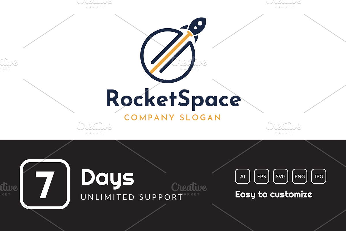 Rocket Startup Logo Template, a Branding & Logo Template by Pentaclay (Photo 4 of 4)
