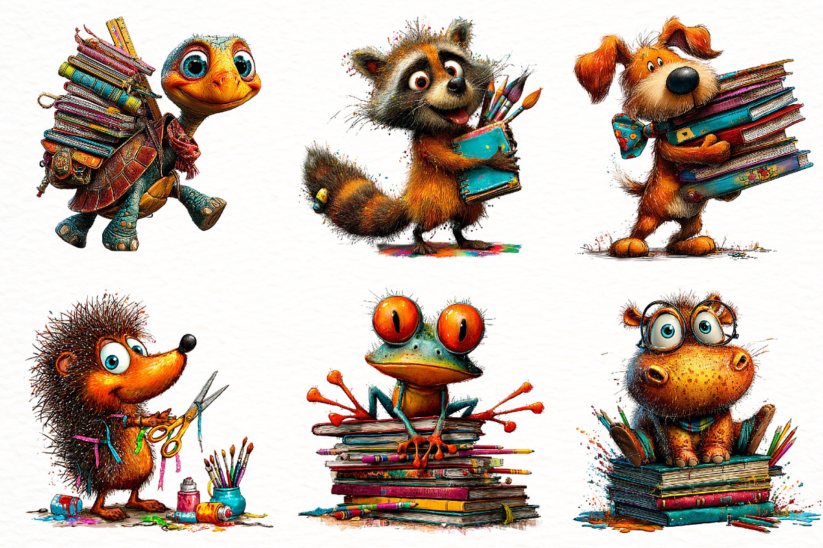 Whimsical Back to School Animals, a Seasonal Illustration by Designworld (Photo 2 of 10)