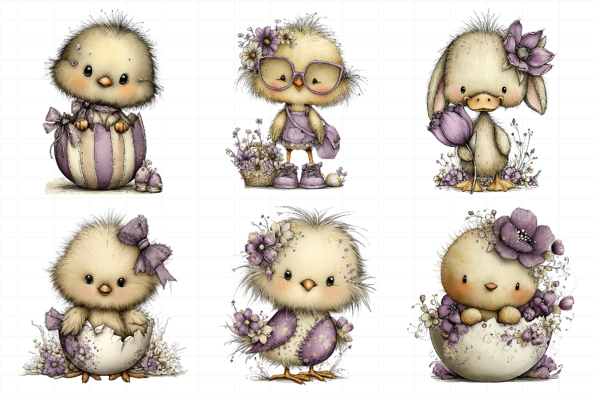 Whimsical Funny Easter Bird Clipart, an Illustration by Daily.Designs (Photo 5 of 7)