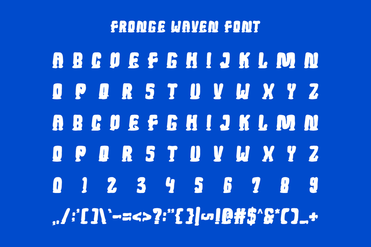 Fronge Waven - Liquid Font, a Sans Serif Font by Iqsiart Studio (Photo 6 of 6)