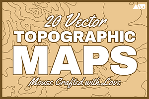 20 Topographic Maps Vector Pack