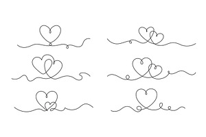 Heart Continuous Line. Hearts One