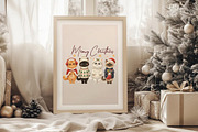 Cute Christmas Cats Wall Art PNG, an Illustration by Libby Wishes (Thumbnail 7 of 8)