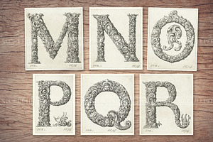 Vintage Alphabet Letters Clipart