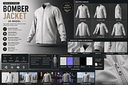 Premium Bomber Jacket 3D Model FBX, an Object 3D Model by Mockup Power (Thumbnail 3 of 4)