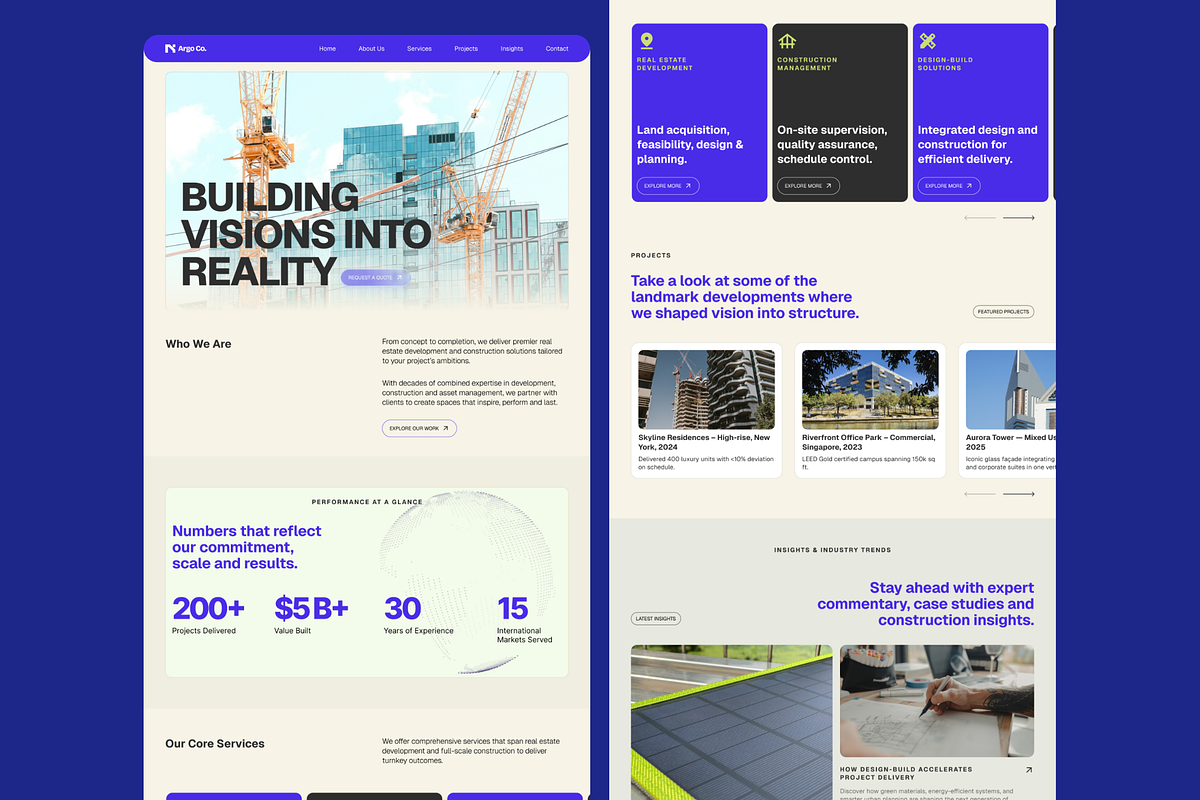 Construction Landing Page Template, an UI Kit Template by BeadyLab (Photo 1 of 6)