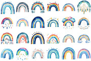 Watercolor Boho Blue Rainbow Clipart, an Illustration by Sublimation Artist (Thumbnail 2 of 6)