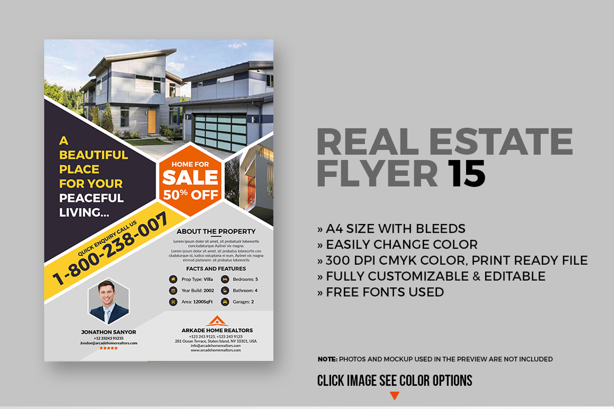 15 Real Estate Flyers Bundle, a Flyer Template by GraphicsEgg (Photo 16 of 16)