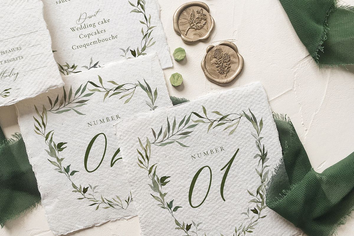 Watercolor Monogram Wedding Suite, an Invitation Template by BlueRobinDesignShop (Photo 10 of 14)