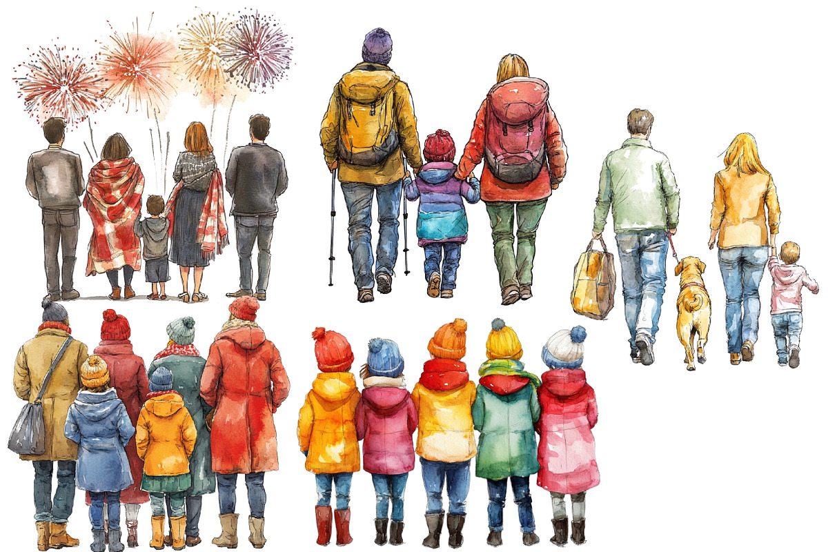 Watercolor  Family Clipart, an Illustration by Designworld (Photo 3 of 5)